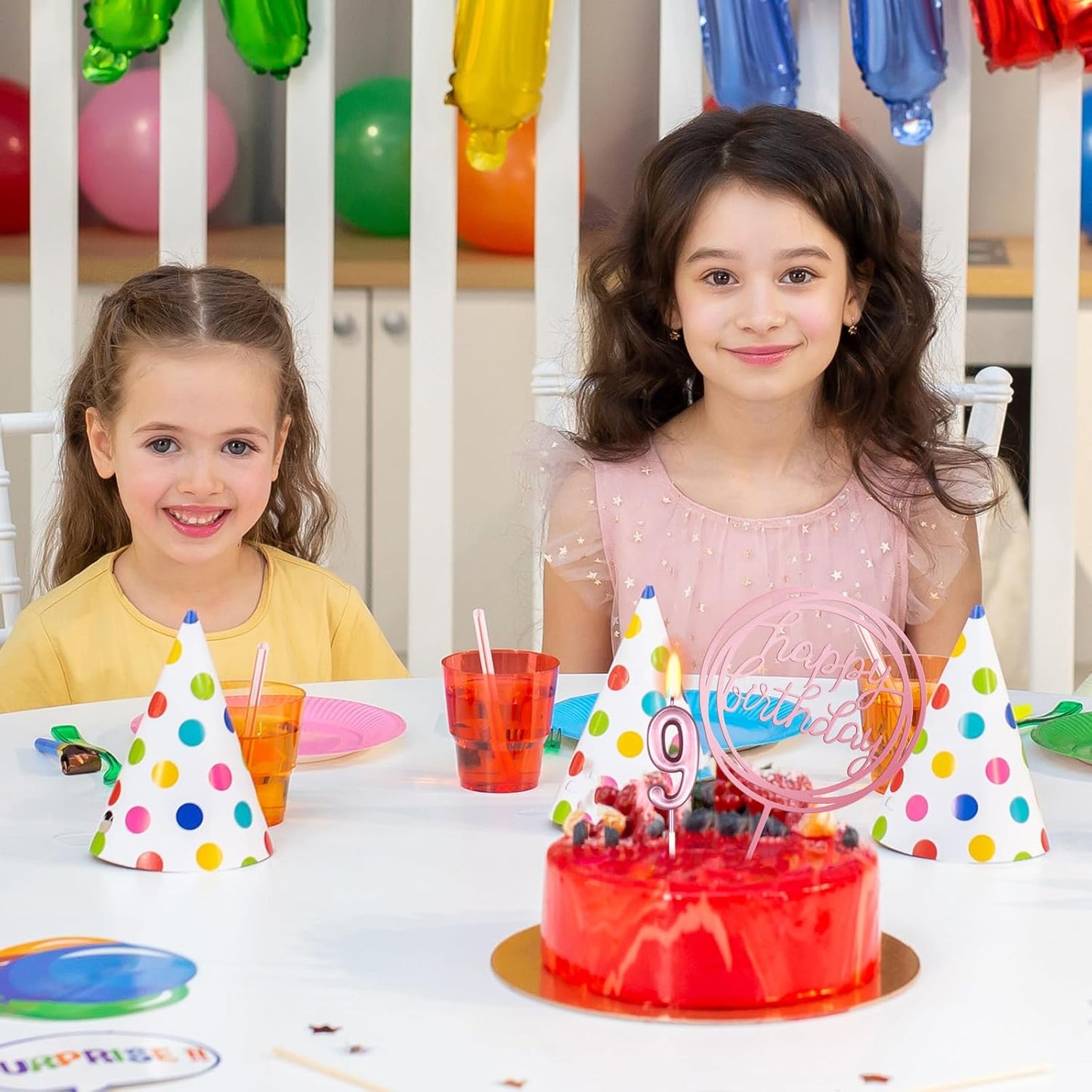10-Piece Number Birthday Candles - Glitter Cake Toppers for Birthday & Wedding Parties