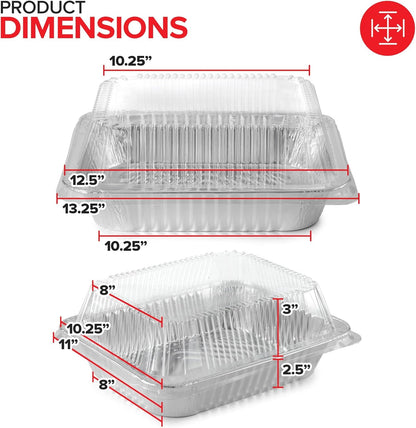 Stock Your Home Aluminum Pans 9x13 Disposable Foil Pans (30 Pack) - Half Size Steam Table Deep Trays - Tin Foil Pans Great for Cooking, Heating, Storing, Prepping Food
