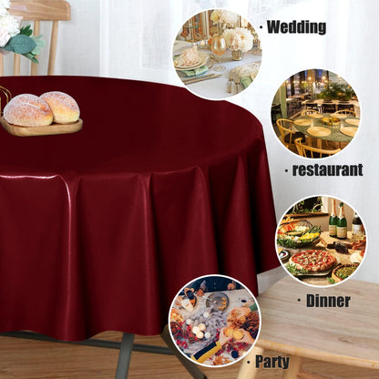 sancua Clear Plastic 100% Waterproof Tablecloth - 54 x 78 Inch - Vinyl PVC Rectangle Table Cloth Protector Oil Spill Proof Wipe Clean Table Cover for Dining Tables, Parties & Camping, Crystal Clear