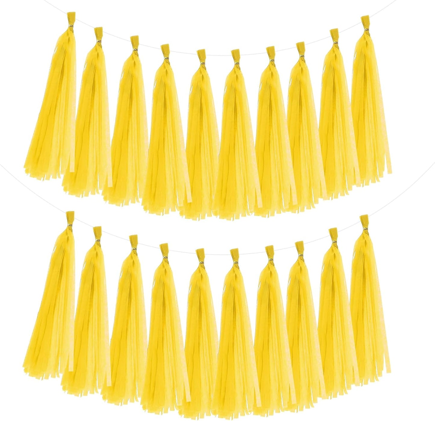 MECCANIXITY 20Pcs Tassel Garland Banner Tissue Paper for Streamers Party Decorations, Valentine's Day Birthday Decor for Women with Rope and Tie Wire (Pink, 14.6Inch)
