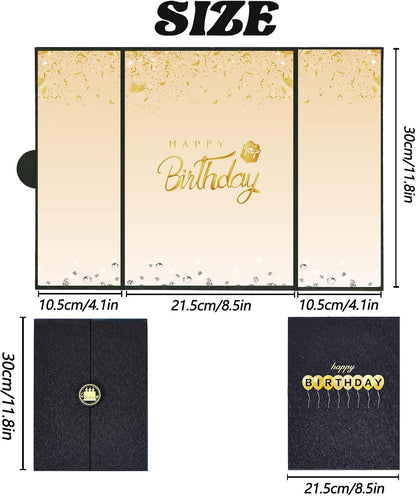 Crenics Black and White Birthday Decorations Women Men, Creative Birthday Guest Signature Book Alternative 18" x 12", Great Party Gifts for Girls or Boys