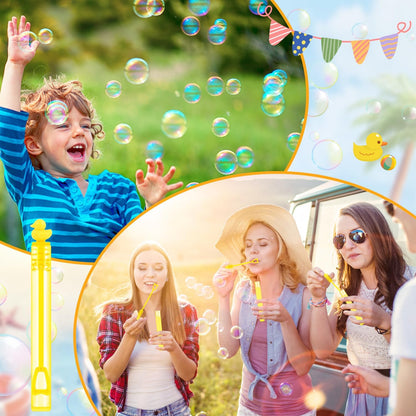 SULOLI 40 pcs Duck Bubble Wands, Yellow Duck Mini Bubble Party Favors Wand Blowing Sticks Bulk for Kids Adults Summer Birthday Party Supplies