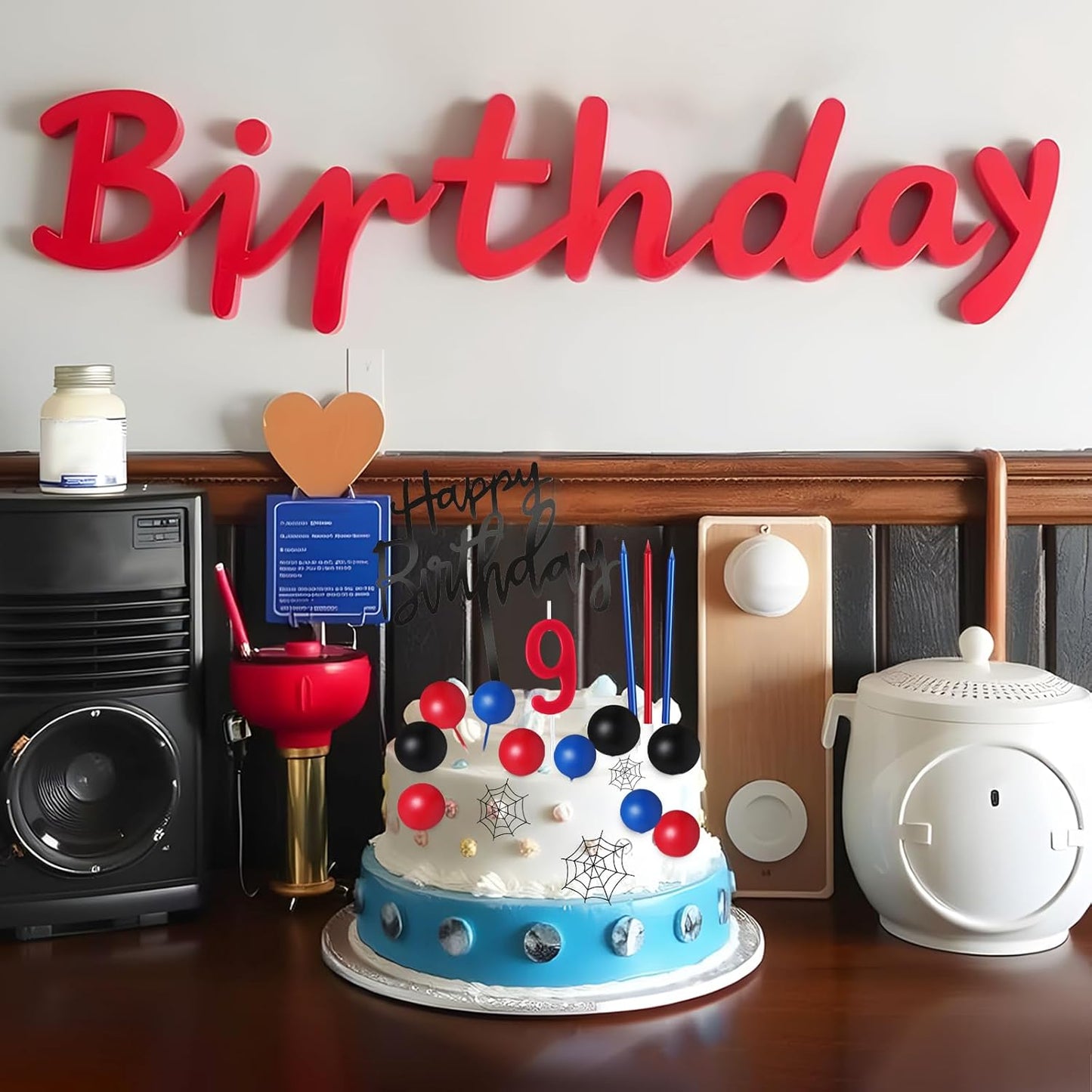 Yerliker 34 Pcs Happy Birthday Cake Toppers Decorations Birthday Candles DIY Cake Decor for Men Women Wedding Anniversary(Gold)