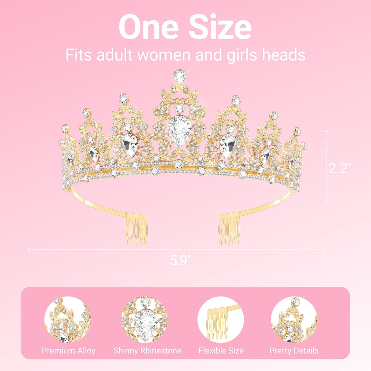 Birthday Tiara and Crown with Sash, Birthday Tiara for Women Party Silver