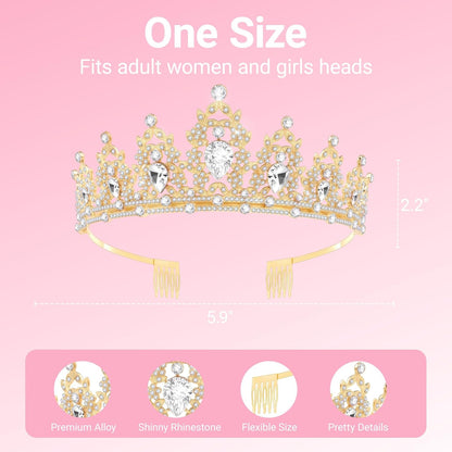 Birthday Tiara and Crown with Sash, Birthday Tiara for Women Party Silver