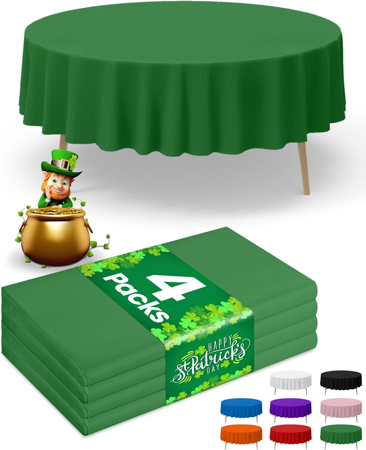Niuara White Plastic Table Cloth - 4 Pack 54" × 108" Rectangle Disposable Tablecloths for 6FT Tables, Table Cover for Party, Holiday & Gathering Use