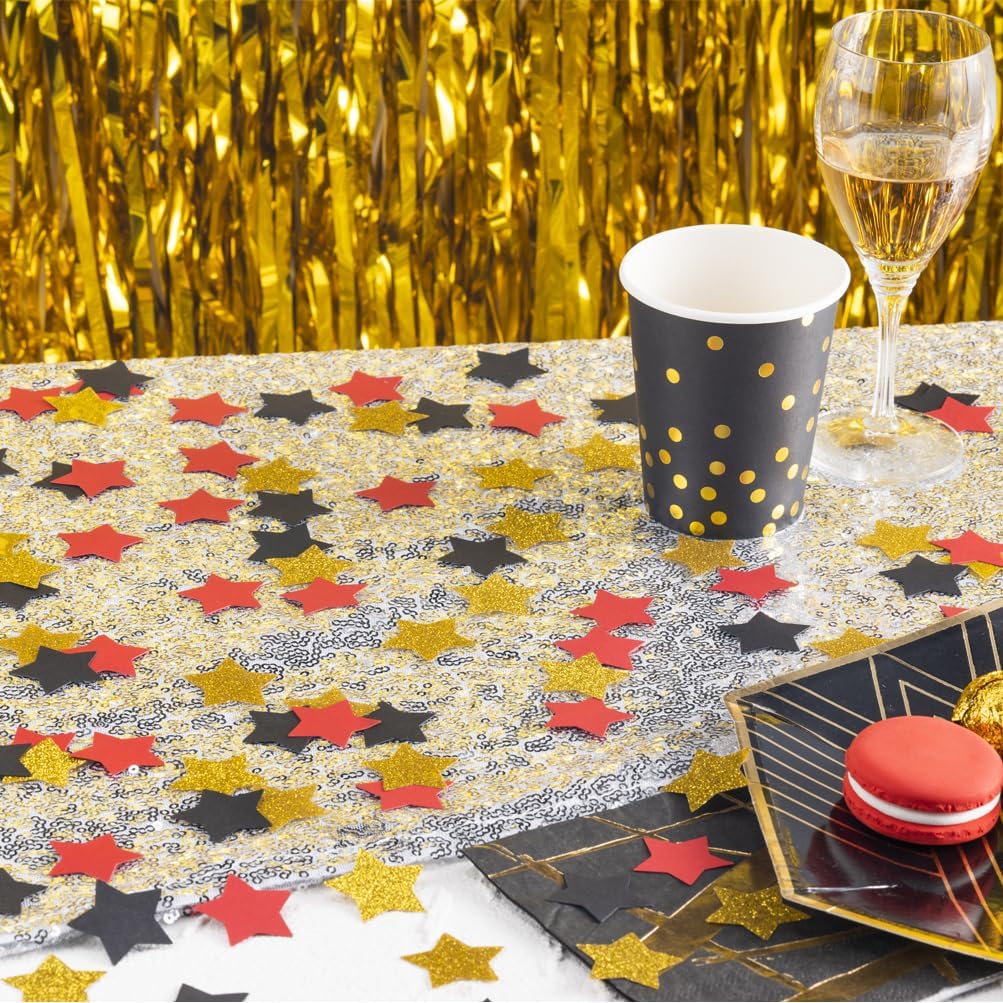 MOWO Glitter Five Stars Confetti Wedding Party Decor and Table Decor, 1.2’’ in Diameter (Glitter Gold,200pc)