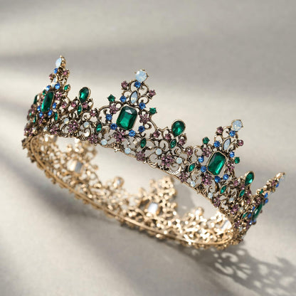 SWEETV Queen Crown for Women - Baroque Wedding Tiaras and Crowns,Jeweled Tiara Crown,Prom Birthday Halloween Hair Accessories