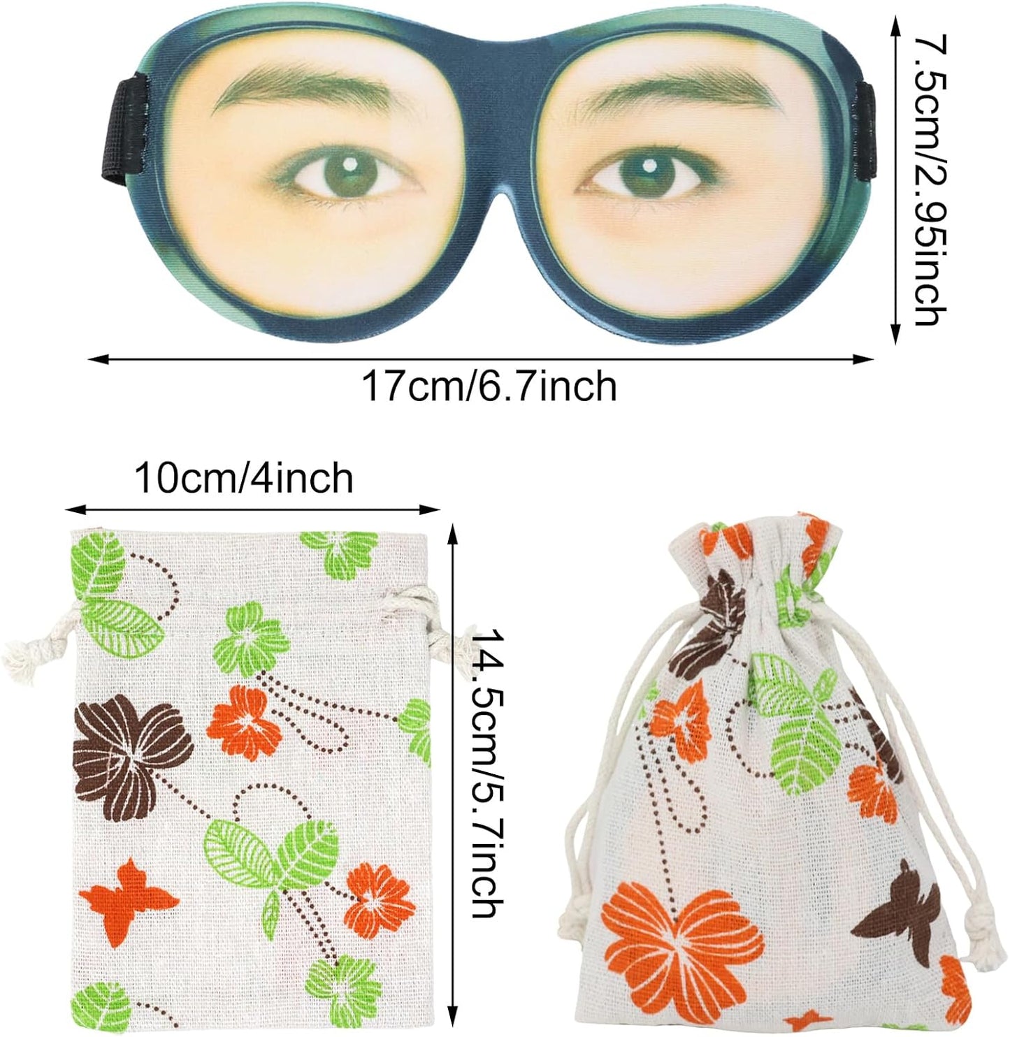 Honbay 3D Funny Eyeshade Soft Sleep Eye Mask with Adjustable Head Strap for Travel, Game, Party, Rest, Sleeping, etc (for Man)