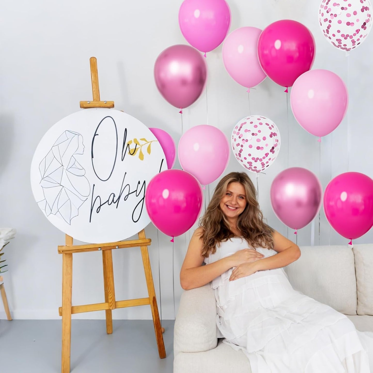68Pcs Pink and Purple Balloons 12 Inch Metallic Purple Pink Latex Balloon Confetti ballons with Ribbons Party Balloons for Wedding Girls Birthday Baby Shower Decorations.