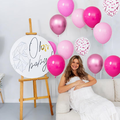 68Pcs Pink and Purple Balloons 12 Inch Metallic Purple Pink Latex Balloon Confetti ballons with Ribbons Party Balloons for Wedding Girls Birthday Baby Shower Decorations.