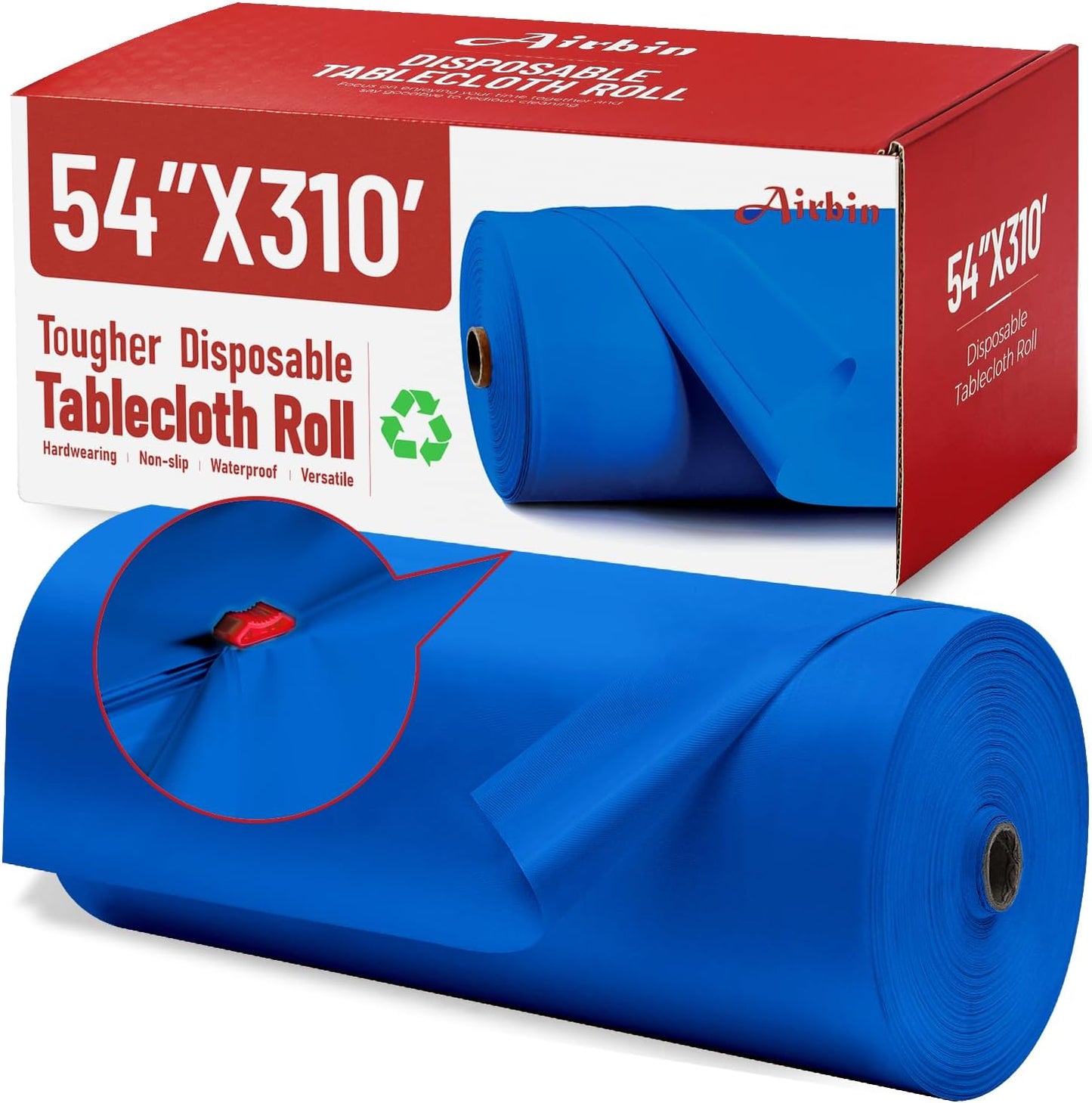Plastic Table Cloth, 310 Ft X 54 in Disposable Tablecloth White Plastic Tablecloth with Any Cut Sliding Cutters Premium Table Cover Roll for Picnics, Parties, Birthdays, Weddings