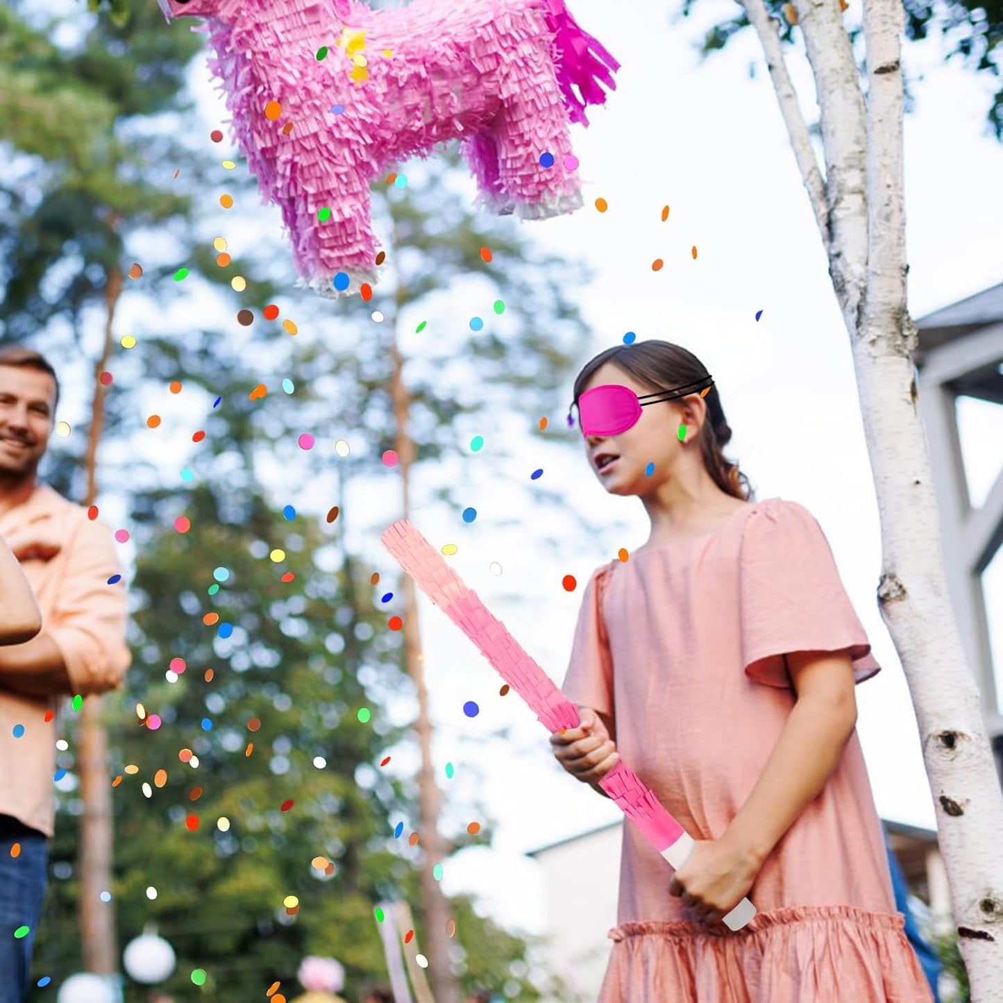 15.75 Inch Piñata Stick Kit Blue Unbreakable Pinata Stick with Blindfold Blind Rope Blind Stick Suitable for Girls Boys Adults Can Have Fun at Any Party