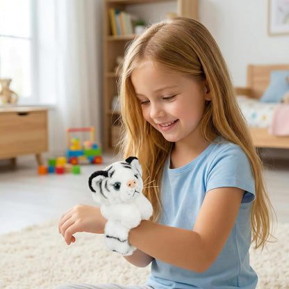 jarbins Animal Slap Bracelets Tiger Plush Kids Pretend Play Bracelets Bulk Toys Wristband for Children Birthday Party Favors