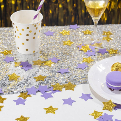 MOWO Glitter Five Stars Confetti Wedding Party Decor and Table Decor, 1.2’’ in Diameter (Glitter Gold,200pc)