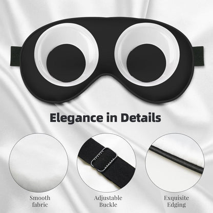 Cute Cartoon Eyes Sleep Mask Adjustable Strap Sleeping Eye Mask Light Blocking Blindfold Eye Sleep Shade Cover Bedtime Blackout Eyeshade for Yoga Nap Travel Shift Party