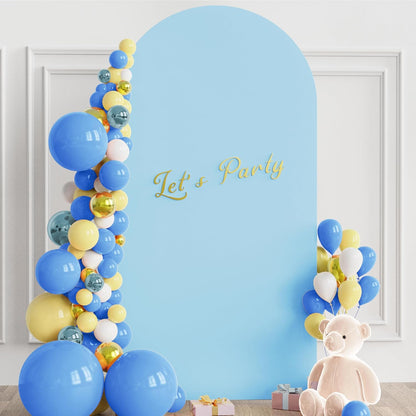 Wokceer 7.2 FT Wedding Arch Backdrop Stand and White Arch Cover, Metal Arch Stand with Arch Stand Cover for Birthday Party Wedding Ceremony Bridal Baby Shower Event Decor