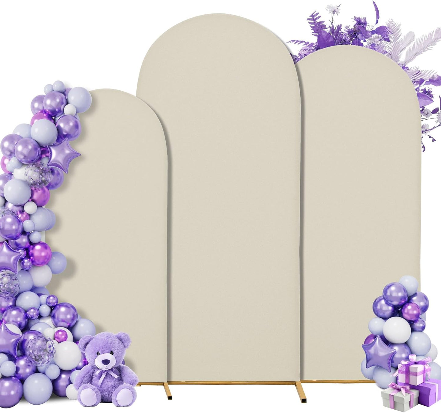 3-Piece Arch Cover Bundle – 7.2FT, 6.6FT & 6FT Stretch Spandex Backdrop Set – Wedding, Birthday & Photo Booth Arch Covers for Every Event