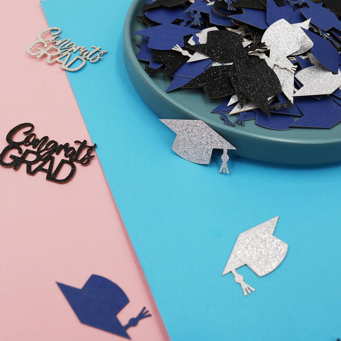 200PC Gold Graduation Confetti Class of 2026 Congrats Grad Confetti for Table Grad Cap Scatters for Graduation party decorations 2026