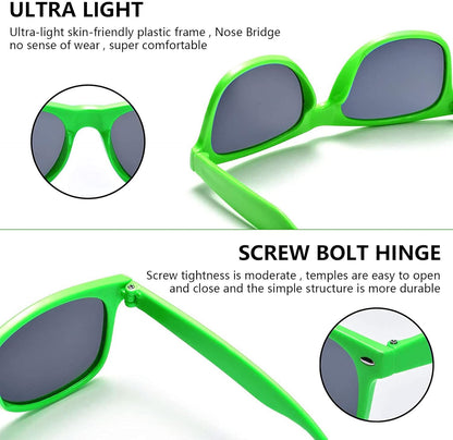 20 Pairs Bulk Sunglasses for Adult Retro 70s 90s Cheap Glasses (Black)