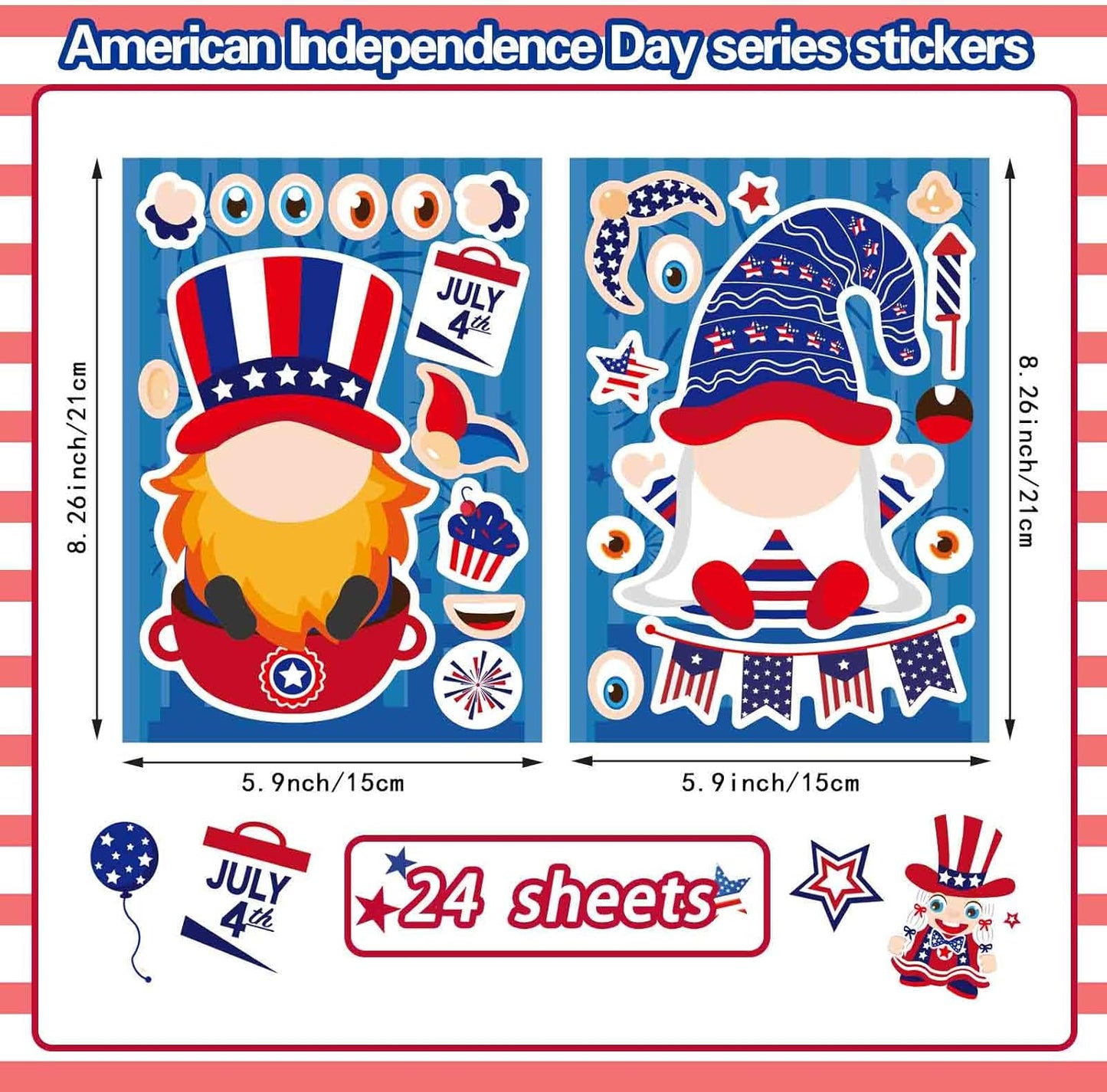 24 Sheets Summer Stickers for Kids Toddlers, Make-a-face Stickers for Kids Classroom Make Your Own Animal Mix & Match Sticker, Pool Beach Luau Hawaii Sticker, Summer Holiday Party Favors