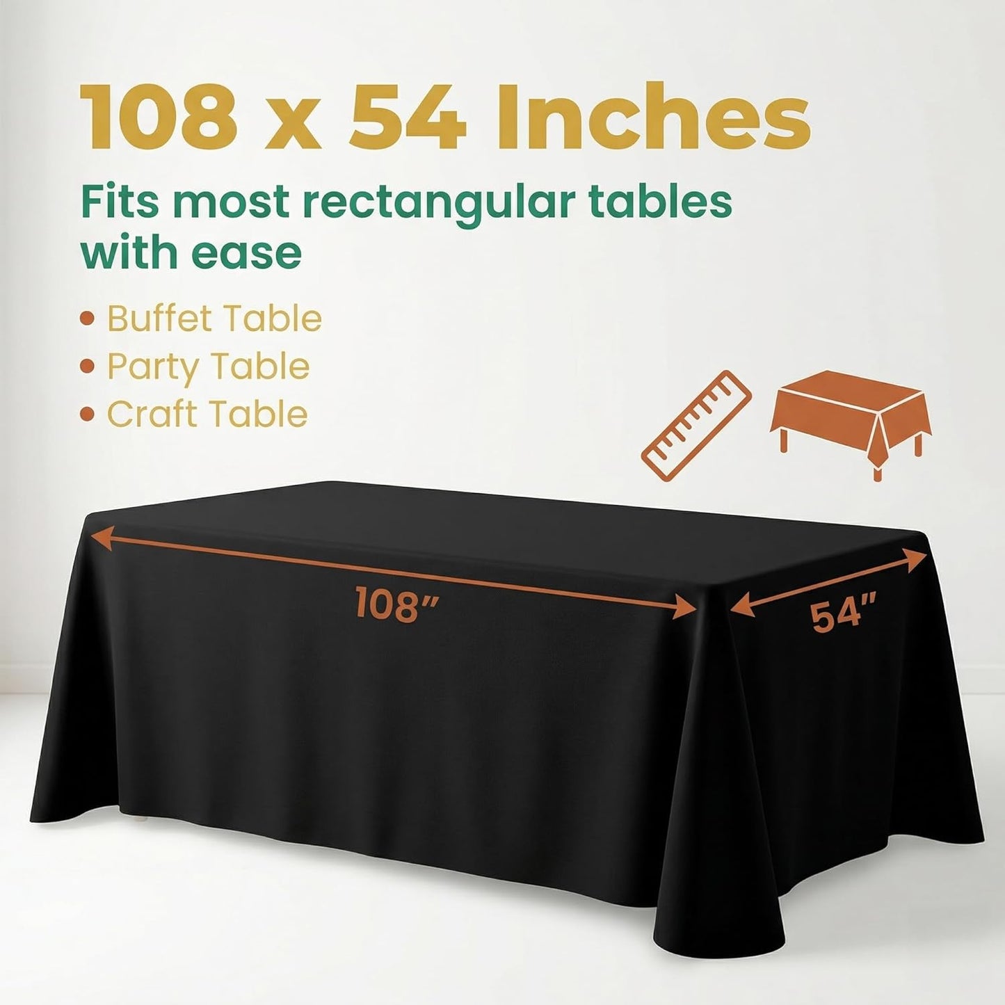 Plastic Table Cloth, 310 Ft X 54 in Disposable Tablecloth White Plastic Tablecloth with Any Cut Sliding Cutters Premium Table Cover Roll for Picnics, Parties, Birthdays, Weddings
