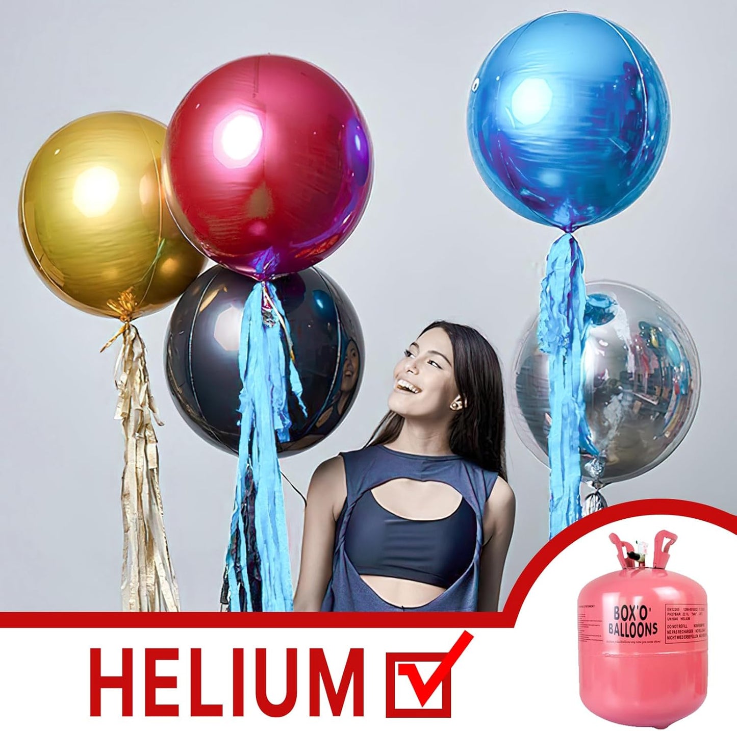 PartyWoo Metallic Gold Foil Balloons 20pcs Different Sizes Pack of 22 15 10 Inch Large Round Foil 4D Inflatable Mirror Ball Mylar Balloons for Graduation Birthday Baby Shower Party Decorations