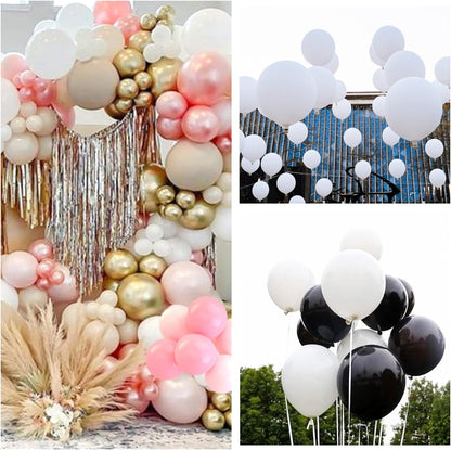 110pcs Black Balloon 12 inch, Black Latex Balloons for Birthday Party Baby Shower Wedding(with 2 Ribbons). - Colors A