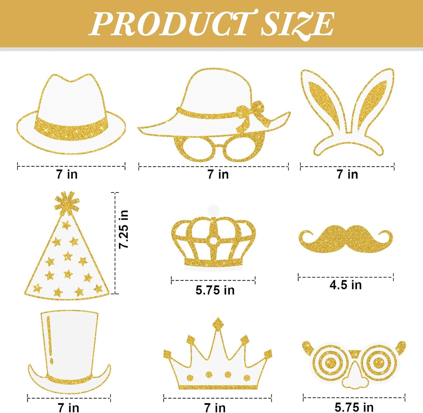 Zonon 24 Pcs Funny Photo Booth Props Class of 2026 Graduation Birthday Wedding Family Class Reunion Prom Disco Party Celebration Decoration Supplies Mix of Hats, Lipstick, Tie(Blue and Black)