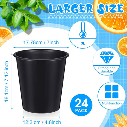 Layhit 24 Pcs Plastic Ice Buckets for Parties 3 Liters Wine Bucket Portable Ice Holder Disposable Wine Cooler for Party Wedding Party Beverages Champagne Soda and Beer (Gold)