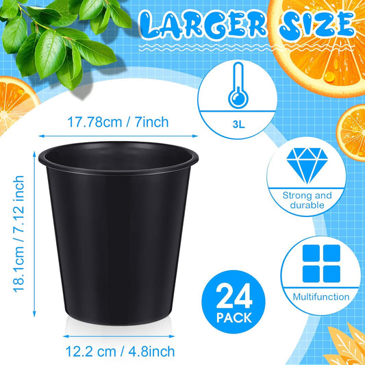 Layhit 24 Pcs Plastic Ice Buckets for Parties 3 Liters Wine Bucket Portable Ice Holder Disposable Wine Cooler for Party Wedding Party Beverages Champagne Soda and Beer (Gold)