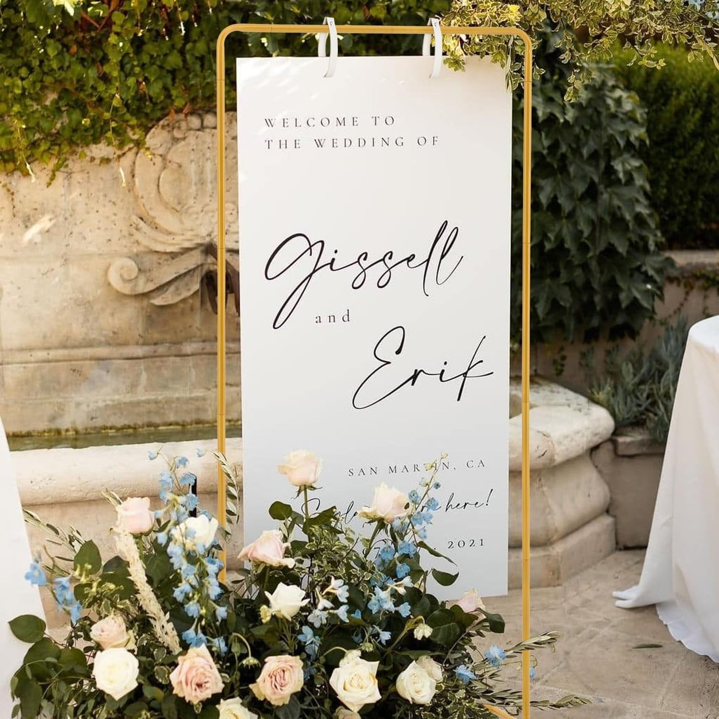 Wedding Welcome Sign Stand, 69" Wedding Sign Holder for Seating Charts ,Welcome to Our Wedding Sign Stand for Event Decor,Welcome Sign Stand for Party to Welcome Guests