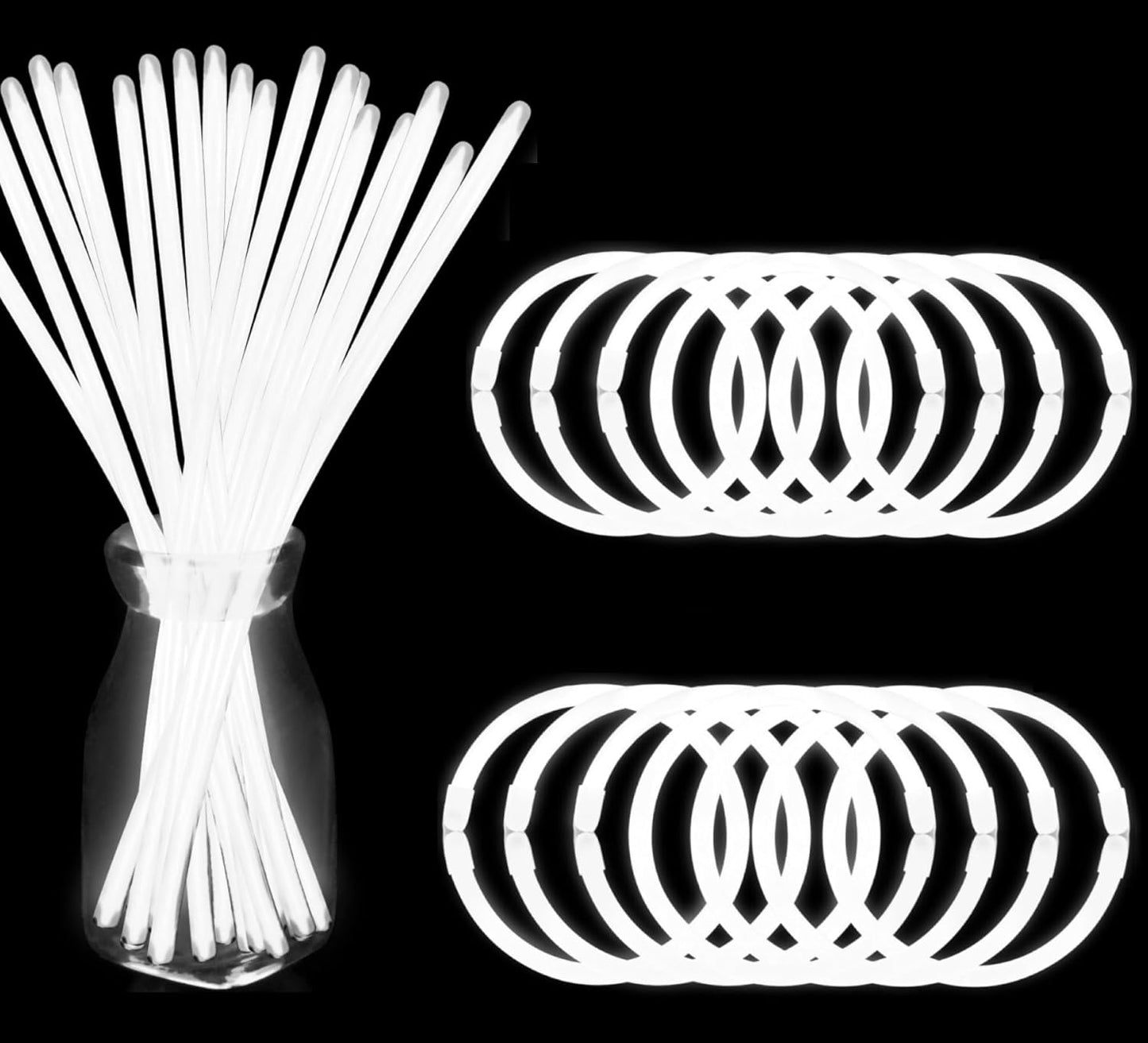 200 Pcs Red Glow Sticks Bracelet Necklaces Bulk Glow in The Dark Party Supplies 8” Light Up Stick with Connectors for Christmas Valentine's Day Easter 4th of July Party Favors Birthday Carnival