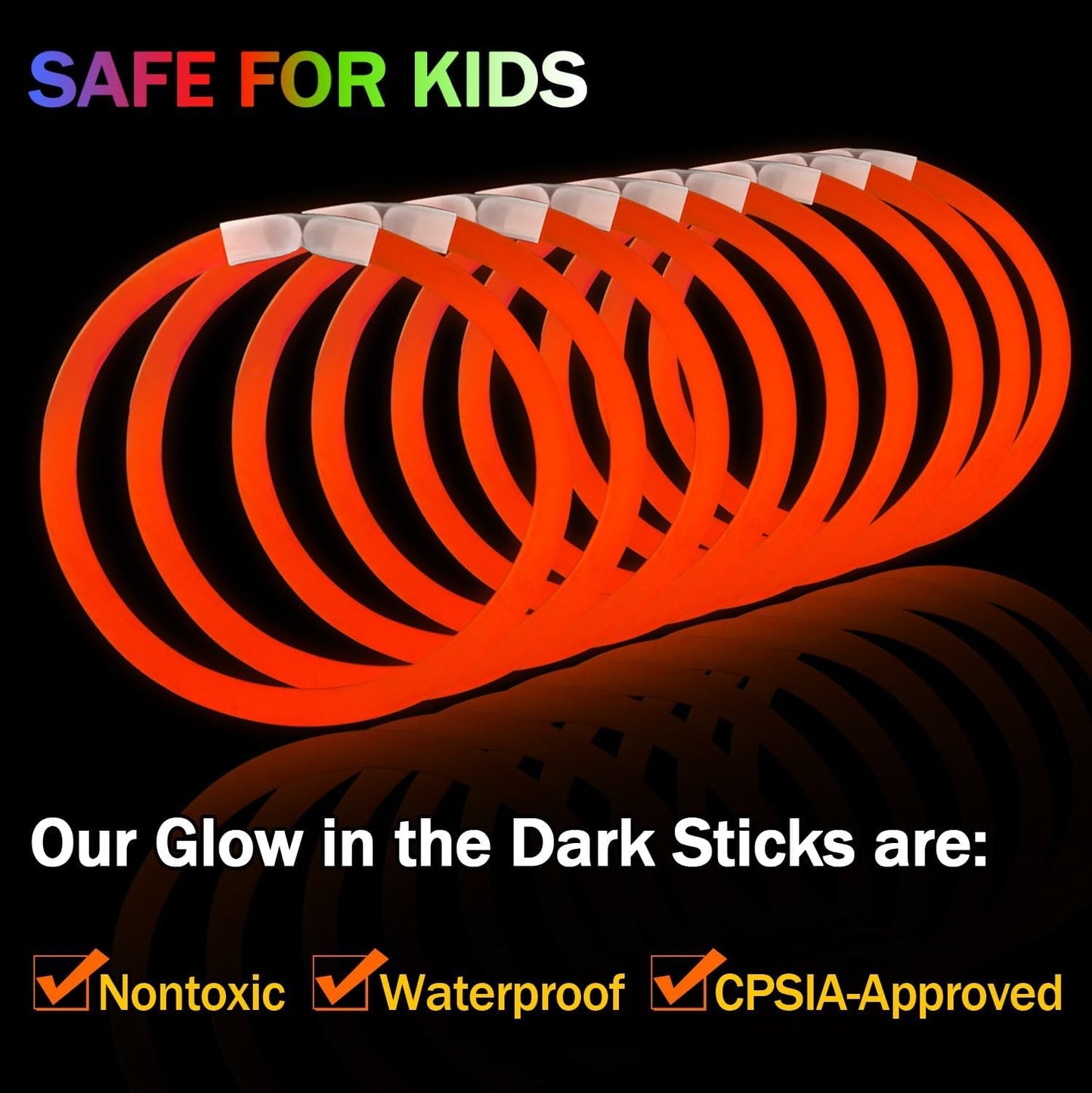 200 Pcs Red Glow Sticks Bracelet Necklaces Bulk Glow in The Dark Party Supplies 8” Light Up Stick with Connectors for Christmas Valentine's Day Easter 4th of July Party Favors Birthday Carnival