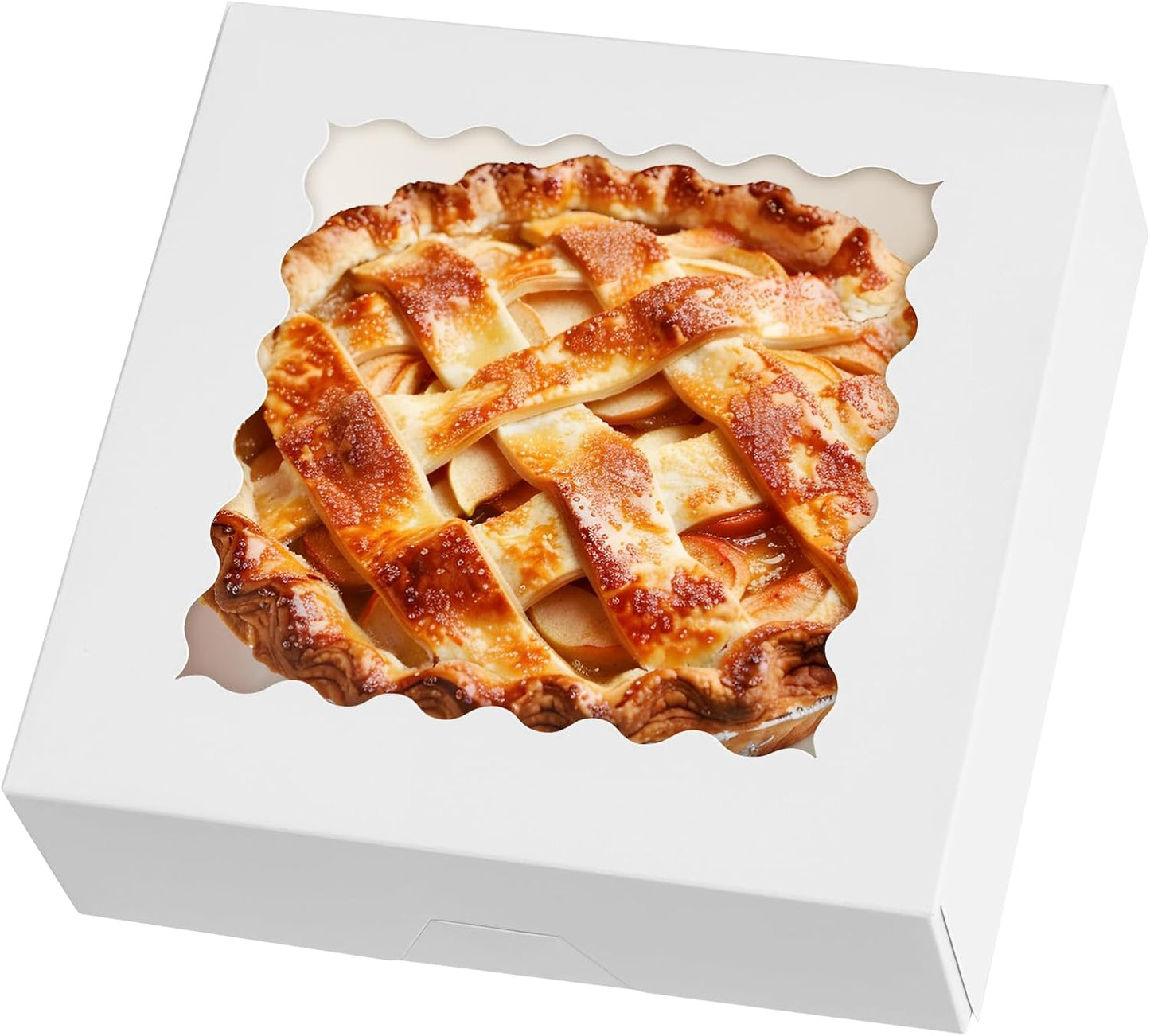 ZORRITA 30 Pack Auto Pop-up Cookie Boxes with Window, 12" x 8" x 2.5" White Bakery Boxes Treat Boxes for Chocolate Covered Strawberries, Breakable Heart, Sugar Cookies, Cake Pops, Donuts, Pastries