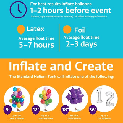 Helium Tank for Balloons At Home Disposable Helium Tank 14.9 cu.ft for Party, Birthday