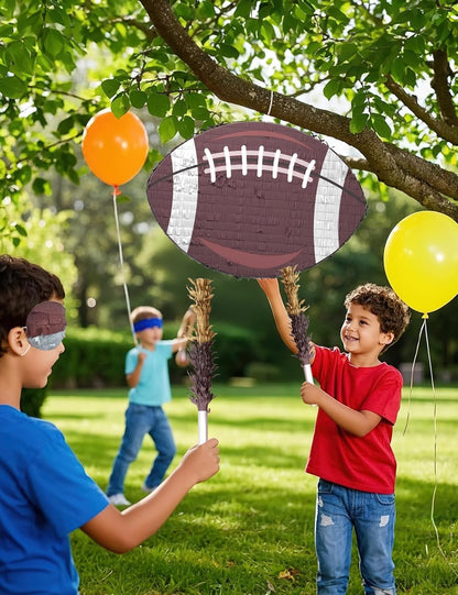 Soccer Piñata – Includes Wooden Stick, Blindfold, and Confetti – 13"x13"x3" – Perfect for Sports Party Decorations and Soccer Pinatas for Birthday Party