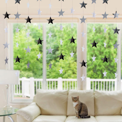 Patelai Glitter Star Garland Banner 2026 Graduation Decor 130 Feet Star Hanging Banner Twinkle Backdrop for Party Birthday Classroom Wedding Supplies(Gold)