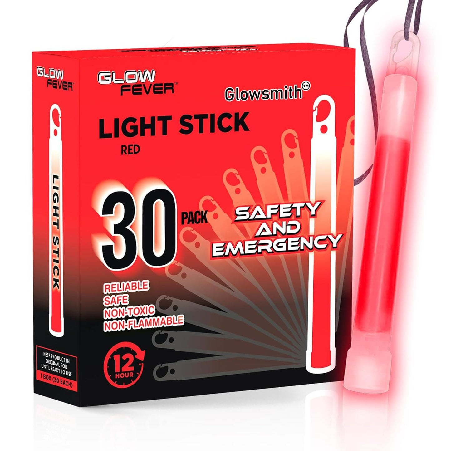 Glow Fever Emergency Safety Military Grade Glow Sticks, 30pcs 6'' Lightsticks, Light Up Ultra Bright with 12 Hours Duration. for Hiking Party Camping Blackouts Hurricane Shelter Survival Kit (Yellow)
