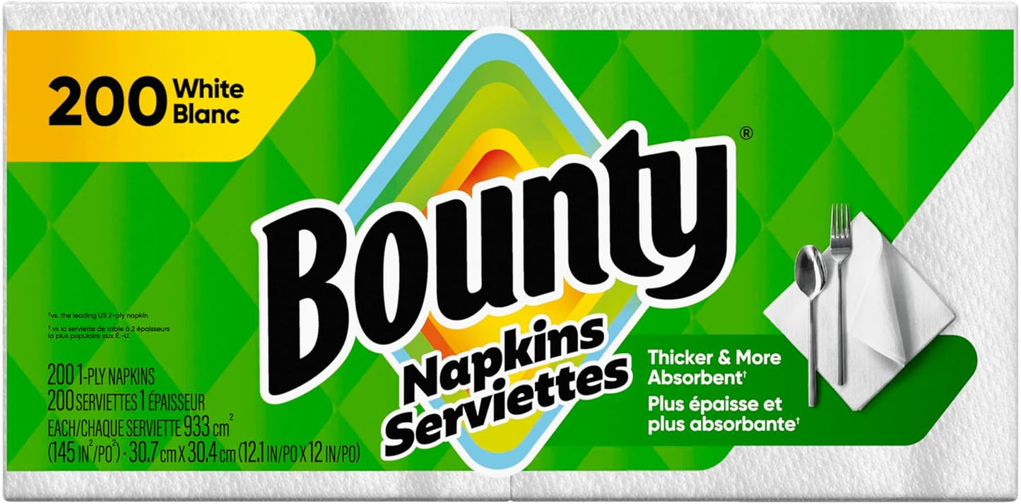 Bounty Paper Napkins, White, 400 Count