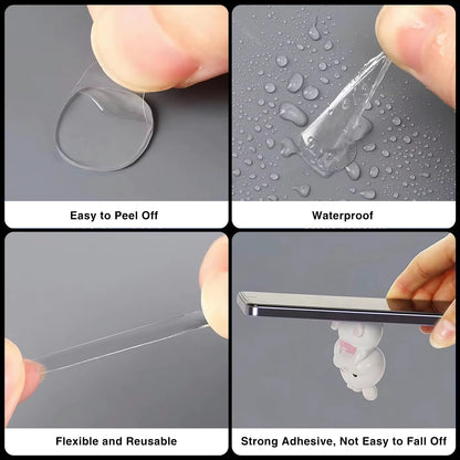 500 Pcs Double Sided Sticky Dots Clear Removable Adhesive Putty - Poster Putty, Sticky Tack, Sticky Dots for Wall Hanging, Balloons, Crafts, Festival Party Decorations (0.31" X 0.51")