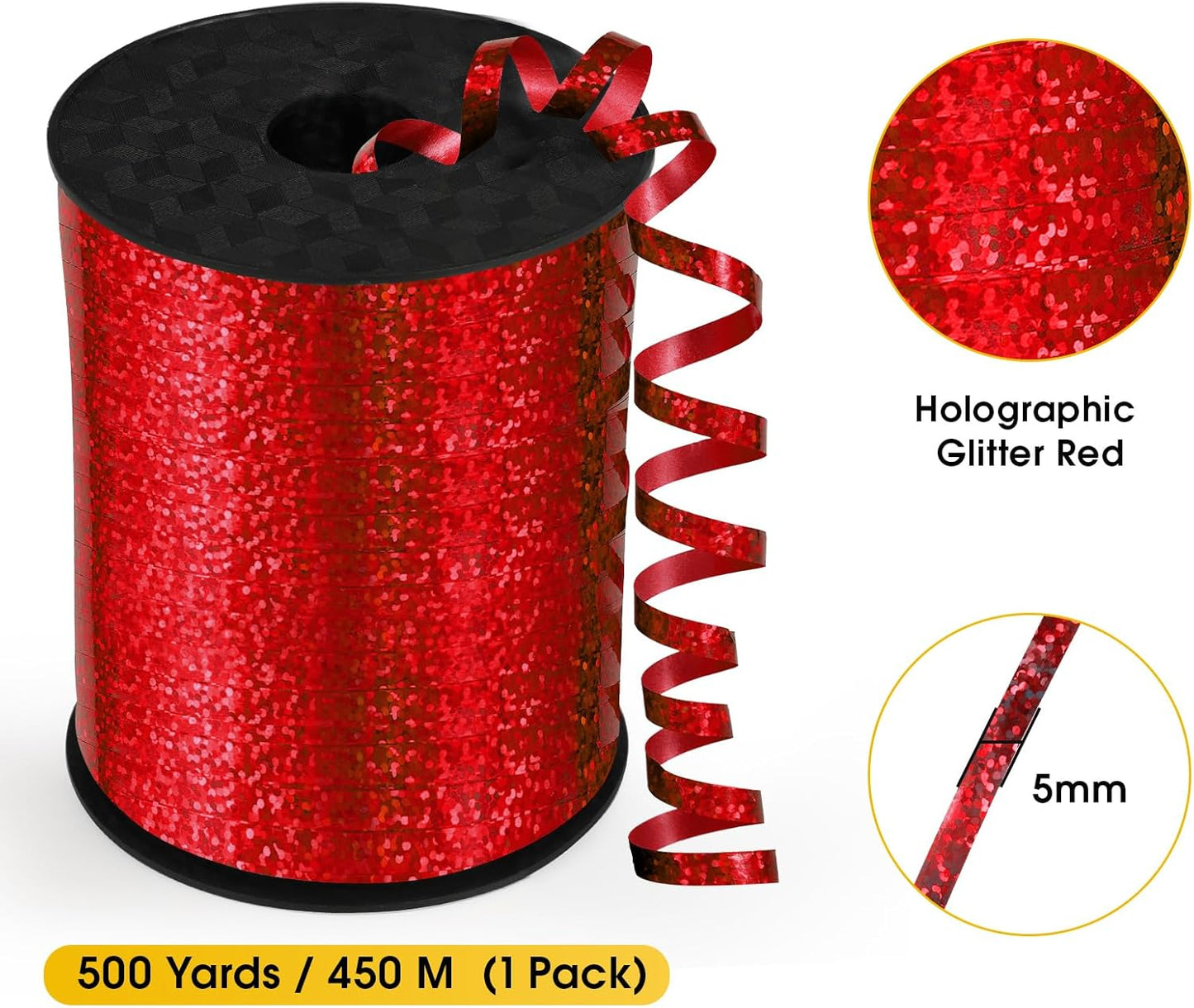 Rose Gold Curling Ribbon - 500 Yard Shiny Metallic Curling Ribbon for Gift Wrapping, Balloons, Birthdays & Parties