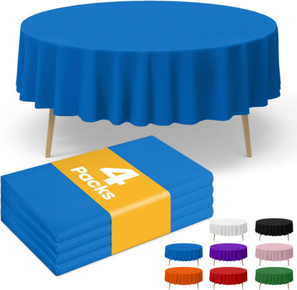 Niuara White Plastic Table Cloth - 4 Pack 54" × 108" Rectangle Disposable Tablecloths for 6FT Tables, Table Cover for Party, Holiday & Gathering Use