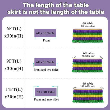 Pastel Rainbow Table Skirt Ruffle Party Tablecloth for Rectangle Table 6ft Birthday Party Baby Shower