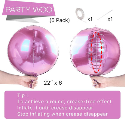 PartyWoo Metallic Gold Foil Balloons 20pcs Different Sizes Pack of 22 15 10 Inch Large Round Foil 4D Inflatable Mirror Ball Mylar Balloons for Graduation Birthday Baby Shower Party Decorations