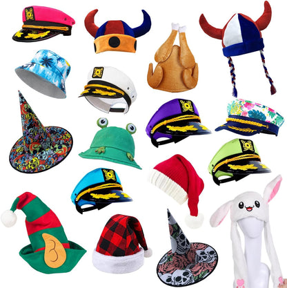 12 Assorted Funny Hats Crazy Party Hat for Adult Teen, Photo Booth Props Dress Up Costume Accessories