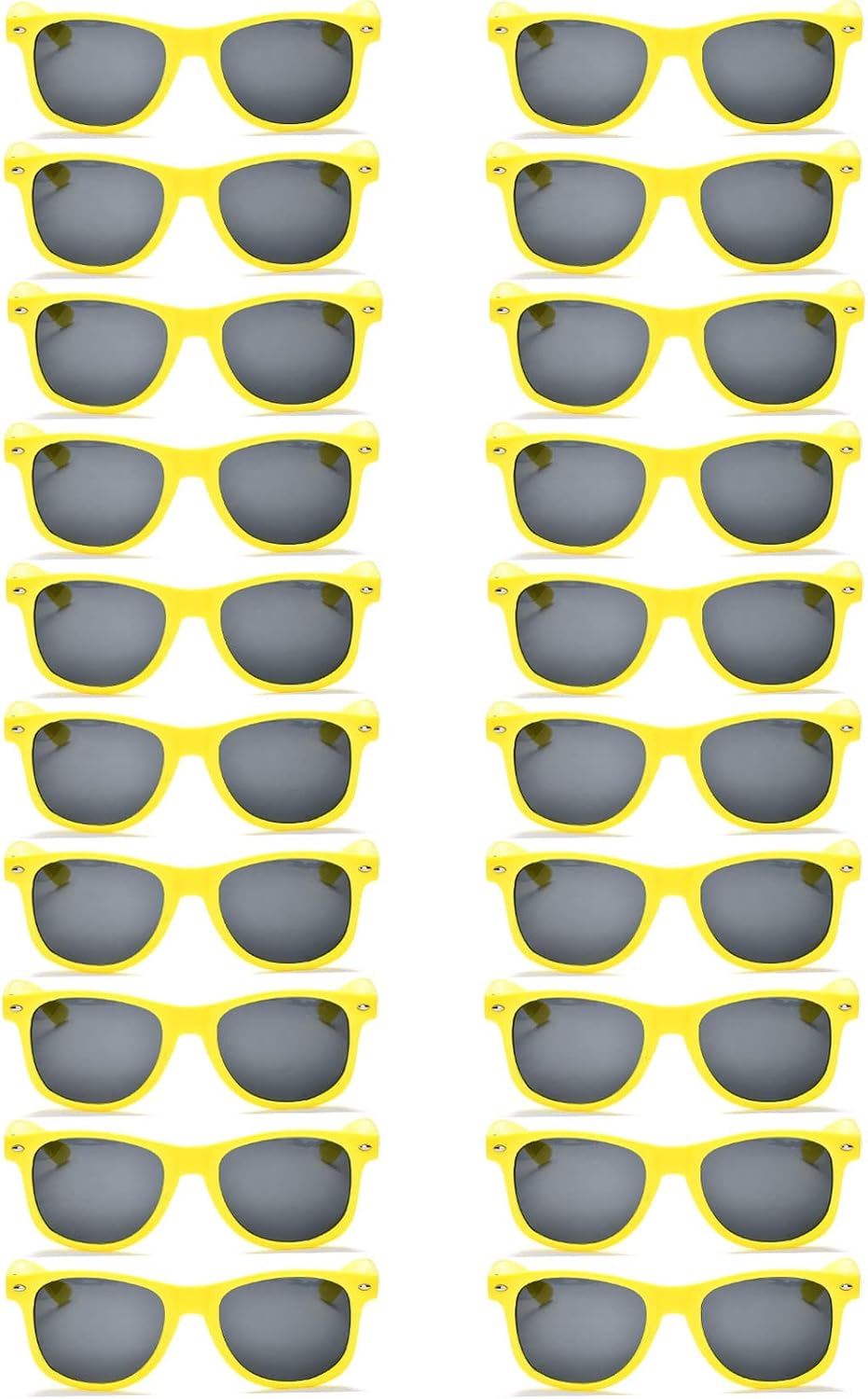 20 Pairs Bulk Sunglasses for Adult Retro 70s 90s Cheap Glasses (Black)