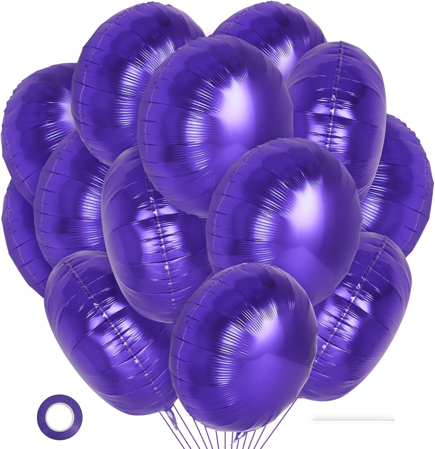 20 Pcs Black Round Shaped Balloons,18 Inch Round Foil Balloon,Giant Round Mylar Balloon Helium Balloons for Birthday Party Baby Shower Wedding Decorations (Black)