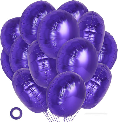 20 Pcs Black Round Shaped Balloons,18 Inch Round Foil Balloon,Giant Round Mylar Balloon Helium Balloons for Birthday Party Baby Shower Wedding Decorations (Black)