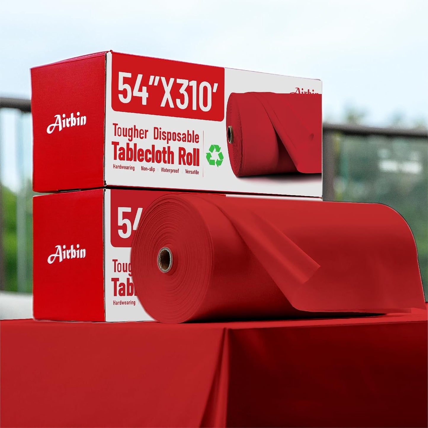 Plastic Table Cloth, 310 Ft X 54 in Disposable Tablecloth White Plastic Tablecloth with Any Cut Sliding Cutters Premium Table Cover Roll for Picnics, Parties, Birthdays, Weddings